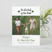 ミニマルなラッキーシャムロックの聖パトリックの日写真 シーズンカード (スタンド正面)