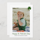 ミニマルなラッキーシャムロックの聖パトリックの日写真 シーズンカード (正面/裏面)