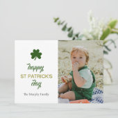 ミニマルなラッキーシャムロックの聖パトリックの日写真 シーズンカード (スタンド正面)