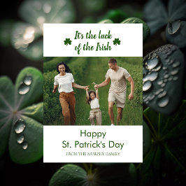 ミニマルなラッキーシャムロックの聖パトリックの日写真 シーズンカード