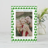 ミニマルなラッキーシャムロックの聖パトリックの日写真 シーズンカード (スタンド正面)