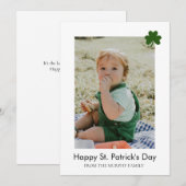 ミニマルなラッキーシャムロックの聖パトリックの日写真 シーズンカード (正面/裏面)