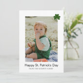 ミニマルなラッキーシャムロックの聖パトリックの日写真 シーズンカード (スタンド正面)