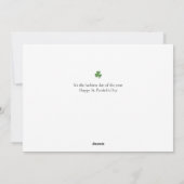 ミニマルなラッキーシャムロックの聖パトリックの日写真 シーズンカード (裏面)