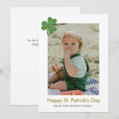 ミニマルなラッキーシャムロックの聖パトリックの日写真 シーズンカード (正面/裏面)
