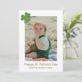 ミニマルなラッキーシャムロックの聖パトリックの日写真 シーズンカード (スタンド正面)