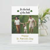 ミニマルなラッキーシャムロックの聖パトリックの日写真 シーズンカード (スタンド正面)