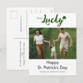 ミニマルなラッキーシャムロックの聖パトリックの日写真 シーズンポストカード (正面/裏面)