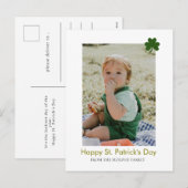 ミニマルなラッキーシャムロックの聖パトリックの日写真 シーズンポストカード (正面/裏面)