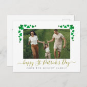 ミニマルなラッキーシャムロックの聖パトリックの日写真 シーズンポストカード (正面/裏面)