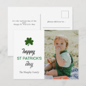 ミニマルなラッキーシャムロックの聖パトリックの日写真 シーズンポストカード (正面/裏面)