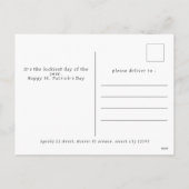 ミニマルなラッキーシャムロックの聖パトリックの日写真 シーズンポストカード (裏面)