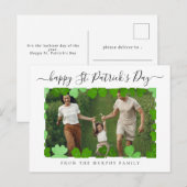 ミニマルなラッキーシャムロックの聖パトリックの日写真 シーズンポストカード (正面/裏面)