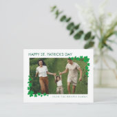 ミニマルなラッキーシャムロック聖パトリックの日の一 シーズンポストカード (スタンド正面)