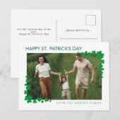 ミニマルなラッキーシャムロック聖パトリックの日の一 シーズンポストカード (正面/裏面)