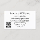 ミニマルなラッシュアンドブロウアーティストqrコードシック 名刺 (裏面)