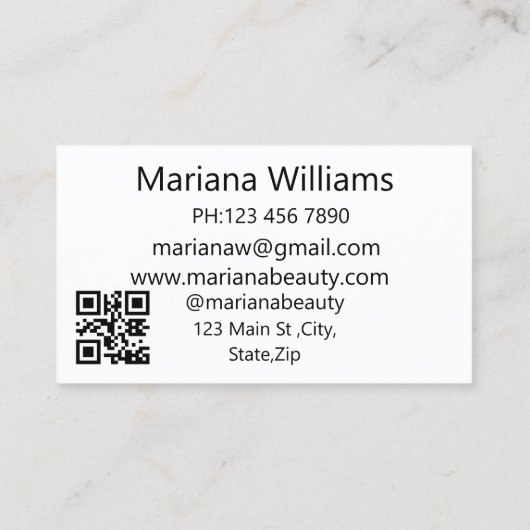 ミニマルなラッシュアンドブロウアーティストqrコードシック 名刺 (裏面)