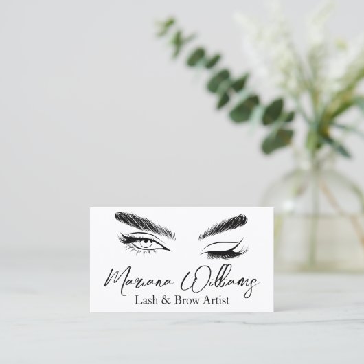 ミニマルなラッシュアンドブロウアーティストqrコードシック 名刺 (スタンド正面)