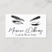 ミニマルなラッシュアンドブロウアーティストqrコードシック 名刺 (正面)