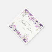 ミニマルなラベンダー薄紫ブライダルシャワー スタンダードカクテルナプキン (角)