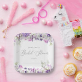 ミニマルなラベンダー薄紫ブライダルシャワー ペーパープレート (パーティー)