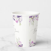 ミニマルなラベンダー リラックのブライズシャワー 紙コップ (右)
