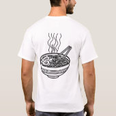 ミニマルなラーメンラインアートTシャツ Tシャツ (裏面)