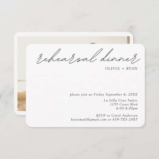 ミニマルなリハーサル夕食の小さなエンクロージャカード エンクロージャーカード (正面/裏面)