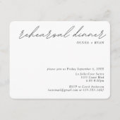 ミニマルなリハーサル結婚ディナーのエンクロージャカード エンクロージャーカード (正面)