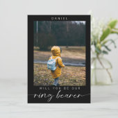 ミニマルなリングベアラー フォト ブラック 招待状 (スタンド正面)