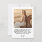 ミニマルなルースチックタイポグラフィーの結婚前お茶会の写真 サンキューカード (裏面)