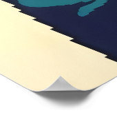 ミニマルなレトロなアニメの女の子抽象芸術幾何学的 ポスター (角)