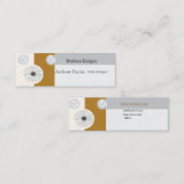 ミニマルなレトロの抽象的な花のモダンな世紀半ば スキニー名刺 (正面/裏面)