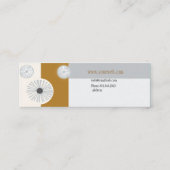 ミニマルなレトロの抽象的な花のモダンな世紀半ば スキニー名刺 (裏面)