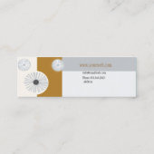 ミニマルなレトロの抽象的な花のモダンな世紀半ば スキニー名刺 (裏面)