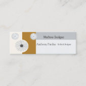 ミニマルなレトロの抽象的な花のモダンな世紀半ば スキニー名刺 (正面)