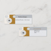 ミニマルなレトロの抽象的な花のモダンな世紀半ば スキニー名刺 (正面/裏面)