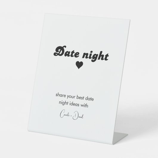 ミニマルなレトロ日付の夜のアイディア記号 台座サイン (正面)