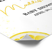 ミニマルなレモネードベビーシャワーウェルカム ポスター (角)