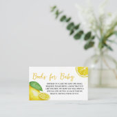 ミニマルなレモネードベビーシャワーブックベビー エンクロージャーカード (スタンド正面)