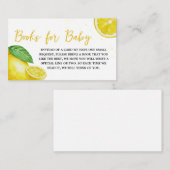 ミニマルなレモネードベビーシャワーブックベビー エンクロージャーカード (正面/裏面)