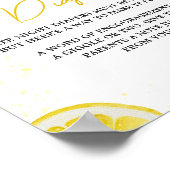 ミニマルなレモネード赤ちゃんシャワー深夜おむつ ポスター (角)