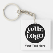 ミニマルなロゴと文字事業 キーホルダー (正面)