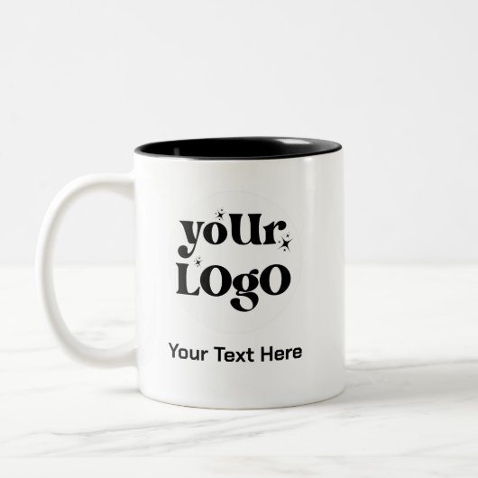 ミニマルなロゴと文字事業 ツートーンマグカップ (左)