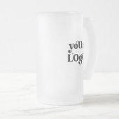 ミニマルなロゴと文字事業 フロストグラスビールジョッキ (正面右)