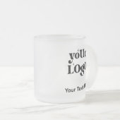 ミニマルなロゴと文字事業 フロストグラスマグカップ (正面右)