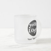 ミニマルなロゴと文字事業 フロストグラスマグカップ (正面右)