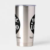 ミニマルなロゴと文字事業 保温保冷タンブラー (左面)