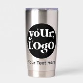 ミニマルなロゴと文字事業 保温保冷タンブラー (正面)