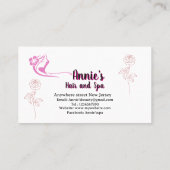 ミニマルなロゴの髪とスパ美しい 名刺 (裏面)